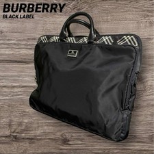 Borsa da lavoro Burberry Black Label nera a quadri dal Giappone