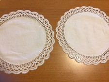 CENTRI PURO LINO CON BORDO A UNCINETTO FATTO A MANO - NUOVI - 