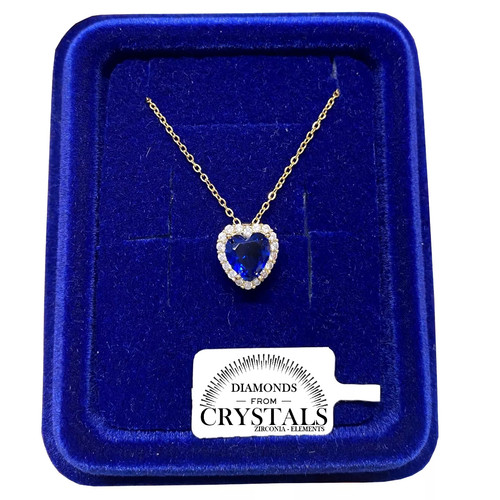 Collana cuore blu catenina - blu, pl