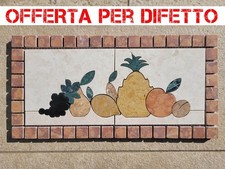 Pannello Mosaico Frutta marmo naturale TAGLIO IDROGETTO 20x40 fatto mano su rete