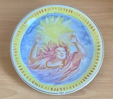 Aligi SASSU Piatto ceramica 1984 “ L’angelo Della Luce-Il Natele Visto Da SASSU.