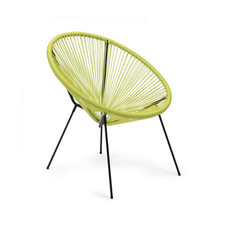 Poltrona da Giardino Nakhla 80x70x76 Acciaio PE Giallo Nero Vintage