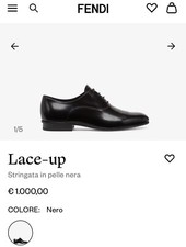 Mocassino Fendi Lace- Up Nero