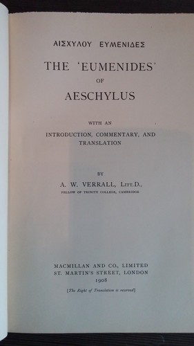The eumenides aeschylus - of, by