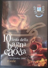10° FESTA DELLA BAGNA CAODA cartolina con annullo Faule Cuneo acciughe aglio