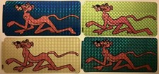 Adesivi VINTAGE stickers PANTERA ROSA anni 70 prismatic laser holographic 