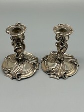 COPPIA DI CANDELABRI PRIMA METÀ DELL 900 IN OTTONE ARGENTATO BAROCCO