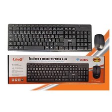 KIT MOUSE TASTIERA WIRELESS 2.4GHZ WIFI USB MK8260 SENZA FILI DESIGN MULTIMEDIAL