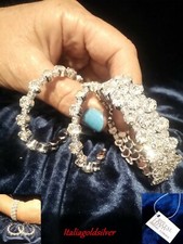 Set Bracciale Orecchini Donna SWAROVSKI ORIGINALI Argento Cristalli Gioielli oro