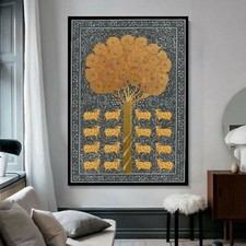 Quadro Albero Con Mucca