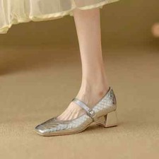 Decolte Scarpe 5 cm Argento Lucido Eleganti Comode Zeppa Pelle Sintetica 24763