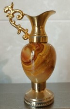 Anfora Decorativa Vintage Onice Metallo Cm 11 Altezza Manico Ottime Condizioni 