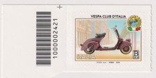 ITALIA 2024 VESPA CLUB D'ITALIA 1 VAL. ADESIVO CODICE BARRE