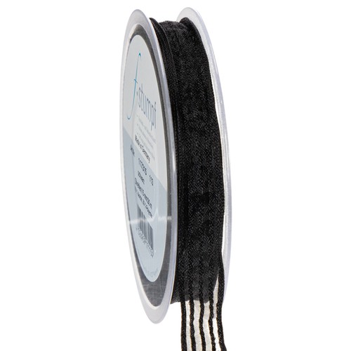 Nastro organza strisce - strisce, nere
