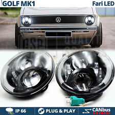 2 FARI LED Anteriori 7'' Pollici PER VOLKSWAGEN GOLF MK1 DRL Angel Eyes 6500K