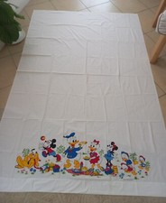 Vintage RARO Tessuto Lenzuolo WALT DISNEY PRODUCTIONS 246x163 Cm Bianco TOPOLINO