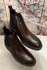 Stivaletti bassi vera pelle UOMO color cuoio scuro (marrone)