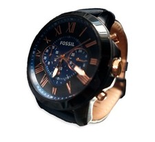 orologio uomo fossil Grant cronografo- cinturino in pelle  blu scuro 