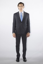 Abito uomo drop 6 sartoriale 2 bottoni antracite in pura lana super 120's