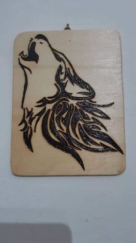 Quadro pirografato mano con - a,