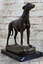 Bronzo Levriero O Whippet Seduto Fermaporta Bookend. 13 " Alto Figura Artistico