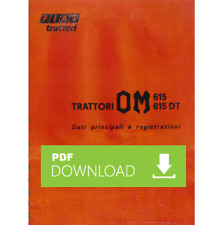 FIAT OM 615 - 615 DT Manuale officina Libretto istruzioni riparazione trattore