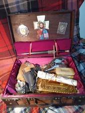 ANTICO KIT ANTI VAMPIRO ANTIQUARIATO VALIGETTA LEGNO VINTAGE '800 Cash or Trash