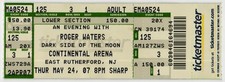 Biglietto completo Roger Waters 2007 Stub East Rutherford NJ Pink Floyd