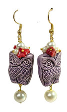 Orecchini Gufo Ceramica