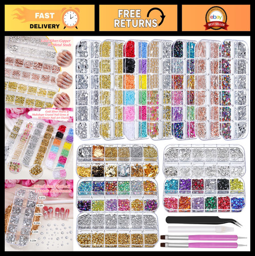 Confezione gemme strass - 12,