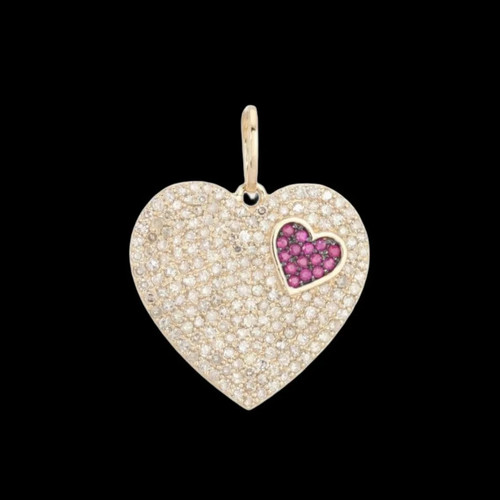Ciondolo cuore incastonato - ciondolo,