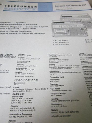 Telefunken bajazzo cr850 ct - cr850,,