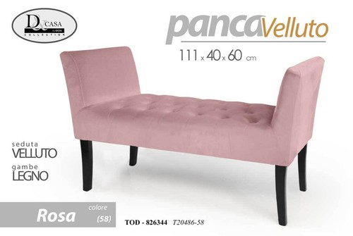 Panca legno velluto classica - panca,
