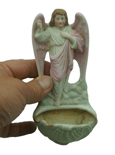 Ancien benitier biscuit - ,