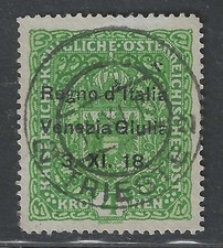 Venezia Giulia: l'alto valore n.17 da 4k usato. F.to Emilio Diena e cert.Biond.