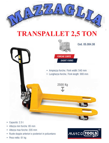 Spin transpallet ton - 2,5,