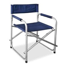 SEDIA REGISTA IN ALLUMINIO CON STRUTTURA RESISTETE E SEDUTA IN TESSUTO BLU