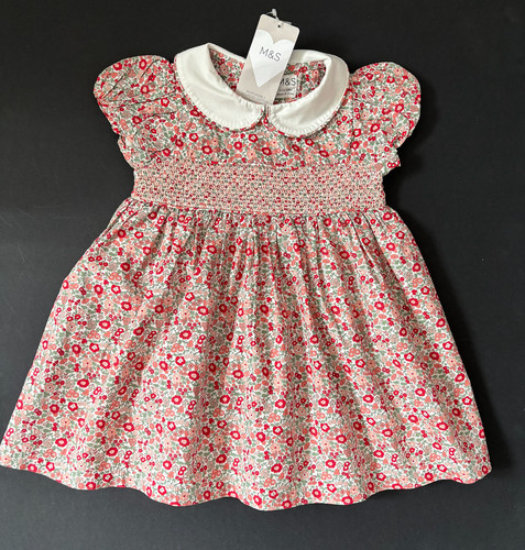 Vestito rosso floreale bambina