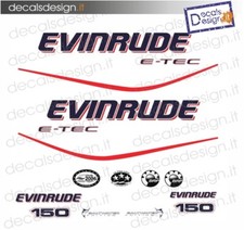 Adesivi motore marino fuoribordo Evinrude 150 cv e-tec saltwater gommone barca