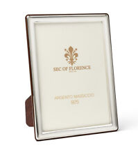 Cornice portafoto 5”x7” in argento sterling 925 massiccio marcato 7373/13x18 retro legno Regno Unito