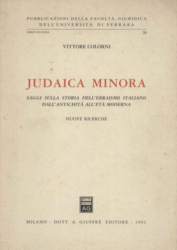 Judaica minora vittore - minora,