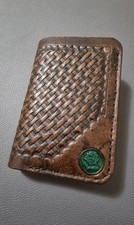 Portafoglio uomo in vera pelle Marrone Verticale Fatto A Mano Prodotto In ITALIA