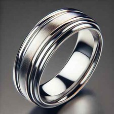 ANELLO PJ CUSTOM MADE ARGENTO 925K UOMO VINTAGE FASCIA PLATINO ORO BIANCO UNISEX