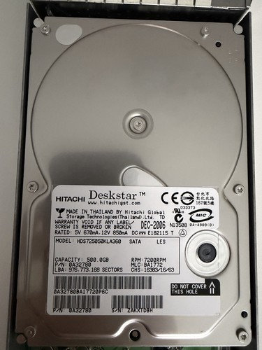 Hitachi 500gb sata hdd - 3.5",