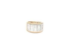 Anello Oro Rosa e Bianco 18K con Diamanti Taglio Baguette Eleganza Unica
