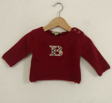 BURBERRY Maglione unisex bambino o bambina rosso bordeaux Tg 3 Mesi Lana