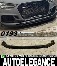 SPLITTER per PARAURTI AUDI A3 8V 16-20 look rs3 - NERO LUCIDO - PER SLINE S3