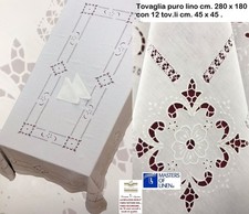 Linen tablecloth hand