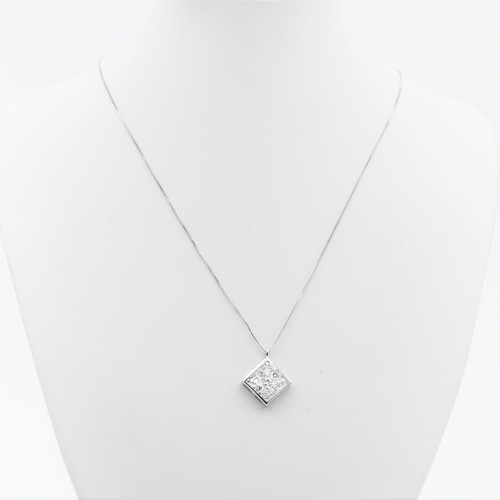 18k white gold - 18k, rhombus