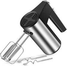 SBATTITORE ELETTRICO Frusta Impastatore Frullatore Acciaio Inox 5 Velocità 450W